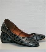 Lak ballerina med �bler, gr�, 36-42